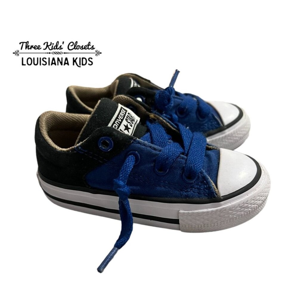 Converse Sz 5 Black & Blue Street Slip No Lace Sneakers